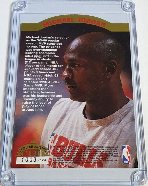 1996 Upper Deck Michael Jordan /2500 Jumbo Die-Cut 95-96 NBA Regular Season MVP