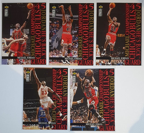 1995 UD Collector's Choice Michael Jordan He's Back COMPLETE SET of 5 - Mint