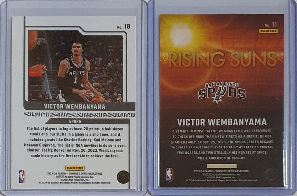 2023 Panini Donruss Optic Victor Wembanyama LOT of 2 Rookie Cards #11 #18 RCs