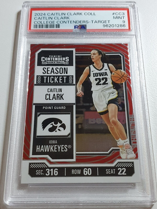 2024 Caitlin Clark Rookie Collection #CC3 RED FOIL RC (Target) - PSA 9 (POP 6)