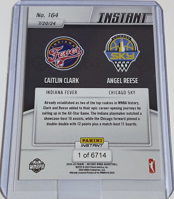 2024 Panini Instant WNBA Caitlin Clark Angel Reese Rookie #164 /6714 RC - Rare