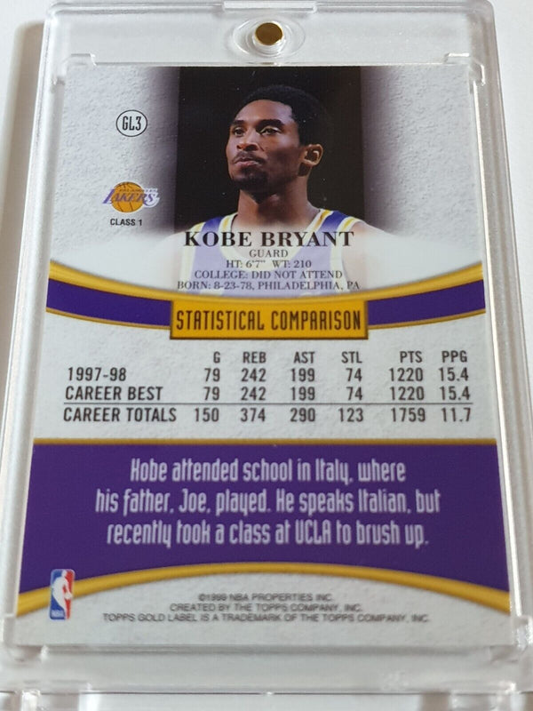 1998 Topps Gold Label Kobe Bryant #GL3 Holo Foil - Ready to Grade