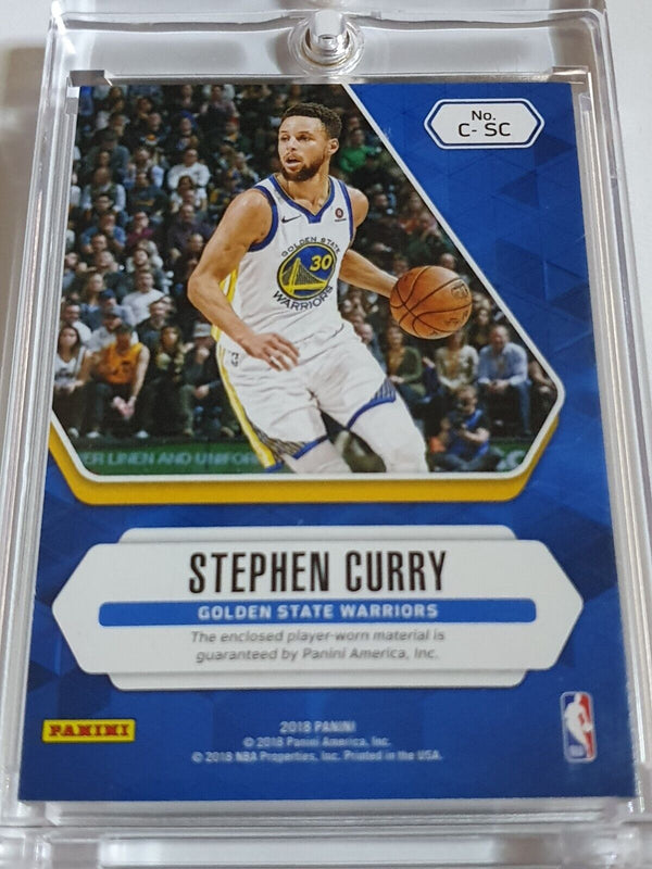 2018 Panini Stephen Curry #PATCH CRACKED ICE /25 Game Worn Logo Jersey - Rare