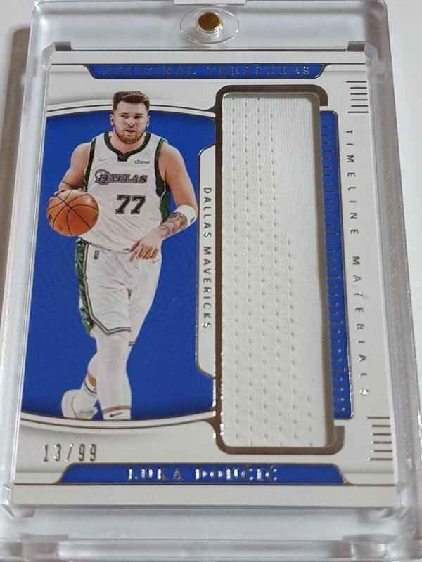 2021 National Treasures Luka Doncic #PATCH /99 Game Worn Jumbo Jersey - Rare