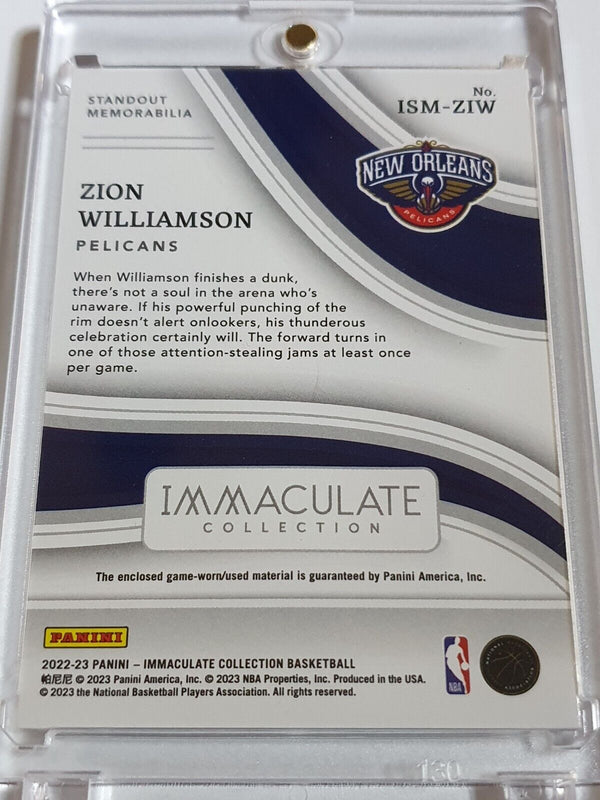 2022 Immaculate Collection Zion Williamson #PATCH /99 Game Worn Large Jersey