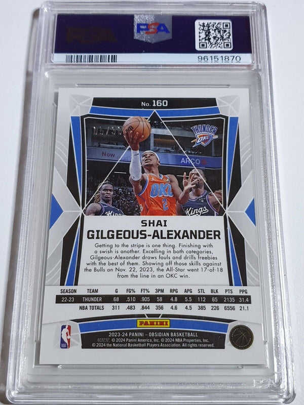 2023 Obsidian Shai Gilgeous-Alexander #160 ELECTRIC ETCH BLUE /30 PSA 9 (POP 1)