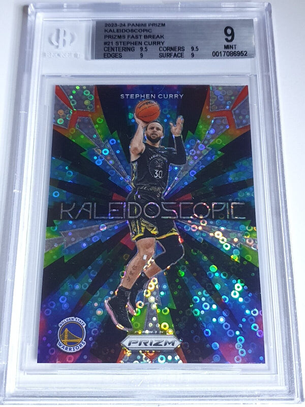 2023 Panini Prizm Stephen Curry #21 FAST BREAK Kaleidoscopic - BGS 9 (POP 1)