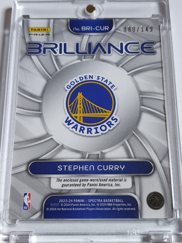 2023 Panini Spectra Stephen Curry #PATCH /149 Game Worn Jersey - Rare