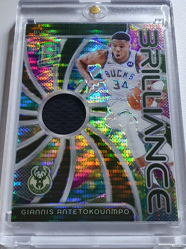 2023 Spectra Giannis Antetokounmpo #PATCH CELESTIAL /99 Game Worn Jersey - Rare