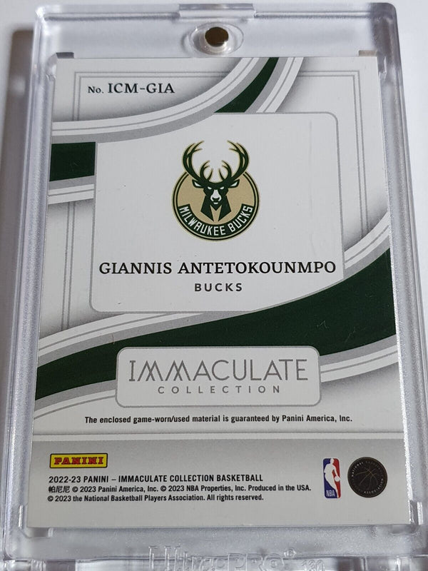 2022 Panini Immaculate Giannis Antetokounmpo #PATCH /99 Game Worn Jersey - Rare