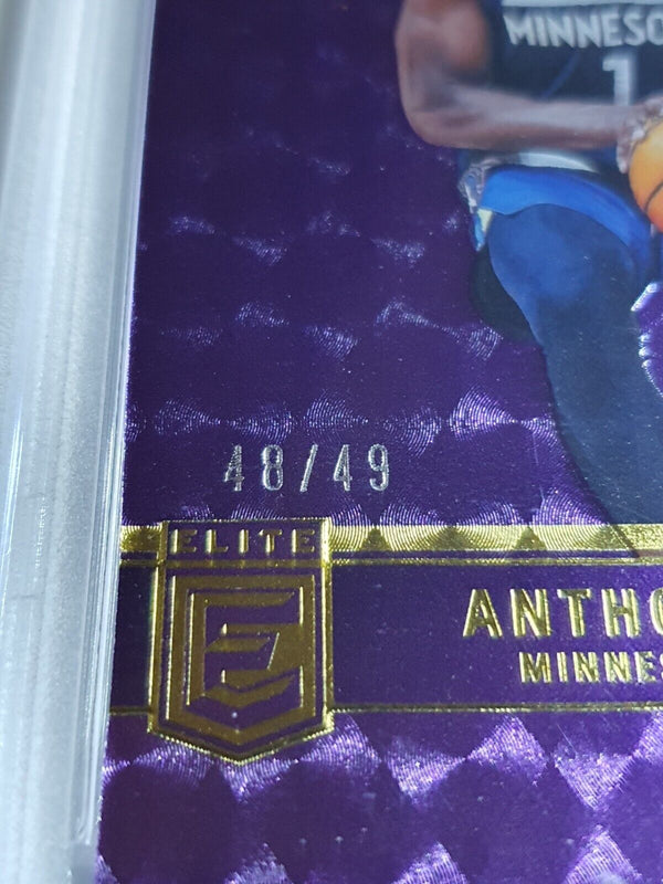 2021 Panini Donruss Elite Anthony Edwards #1 PURPLE /49 Holo - PSA 9 (POP 3)