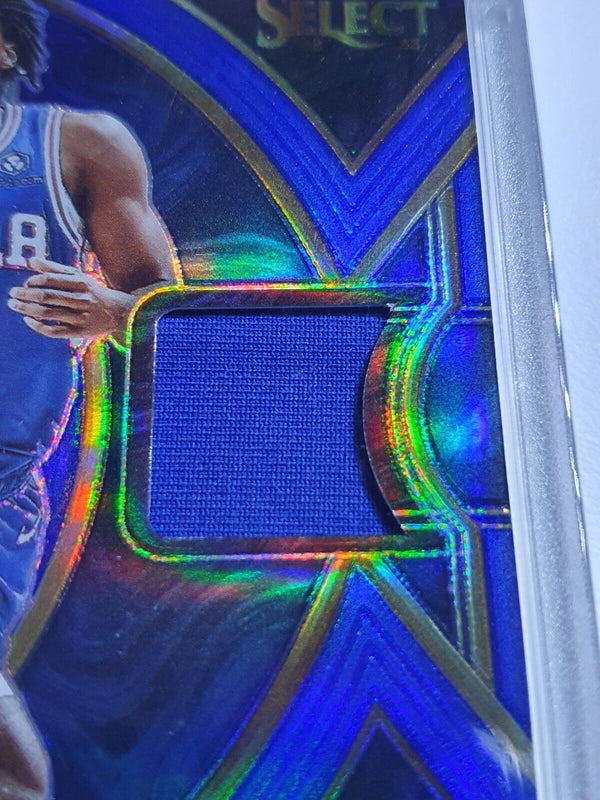 2022 Panini Select Tyrese Maxey #PATCH BLUE /75 Prizm Game Worn Jersey - Rare