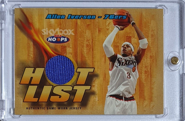 2004 Skybox NBA Hoops Allen Iverson #PATCH Game Worn Jersey - Ready to Grade