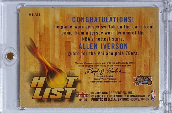 2004 Skybox NBA Hoops Allen Iverson #PATCH Game Worn Jersey - Ready to Grade