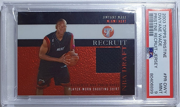 2003 Topps Pristine Dwyane Wade Rookie #PATCH Game Worn Jersey - PSA 9 (POP 18)