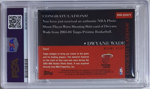 2003 Topps Pristine Dwyane Wade Rookie #PATCH Game Worn Jersey - PSA 9 (POP 18)