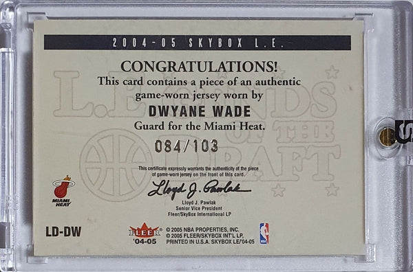 2004 Skybox L.E. Dwyane Wade #PATCH /103 Game Worn Jersey - Ready to Grade
