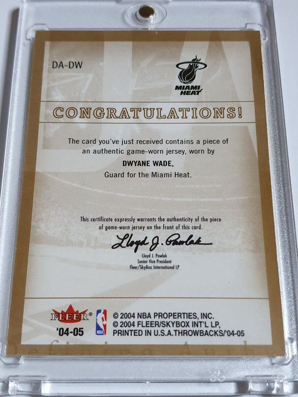 2004 Fleer Throwbacks Dwyane Wade #PATCH Game Worn Jersey - Ready to Grade
