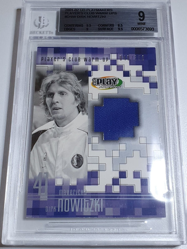 2001 Upper Deck Dirk Nowitzki #PATCH /350 Game Worn Jersey - BGS 9 (POP 1)