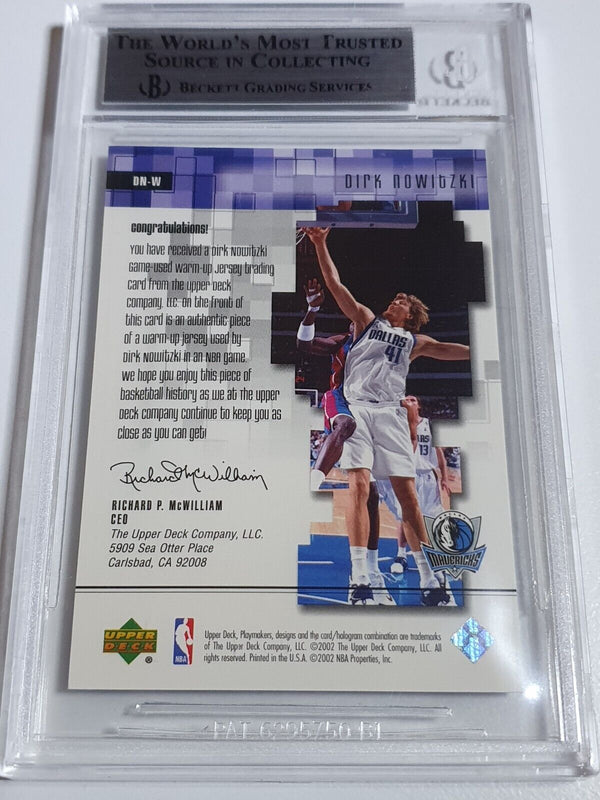 2001 Upper Deck Dirk Nowitzki #PATCH /350 Game Worn Jersey - BGS 9 (POP 1)
