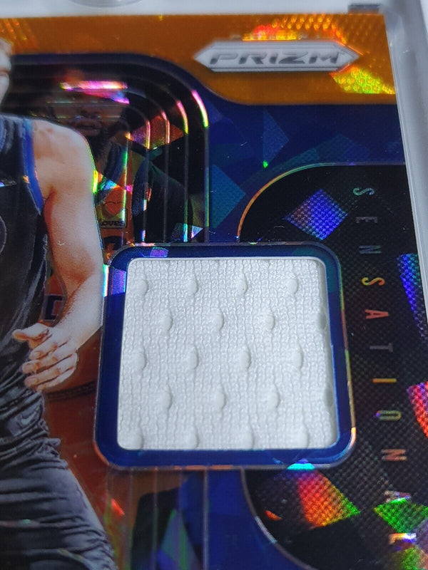 2019 Prizm Dirk Nowitzki #PATCH ORANGE CRACKED ICE Game Worn Jersey - Rare