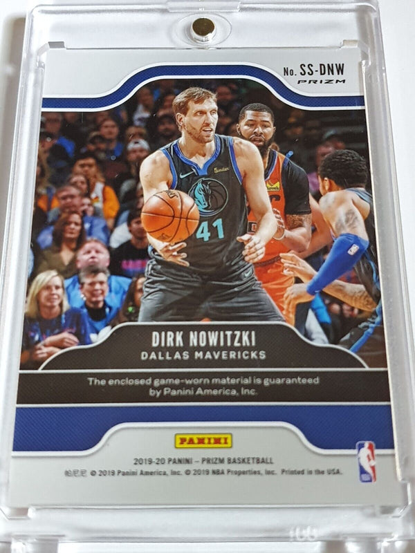 2019 Prizm Dirk Nowitzki #PATCH ORANGE CRACKED ICE Game Worn Jersey - Rare