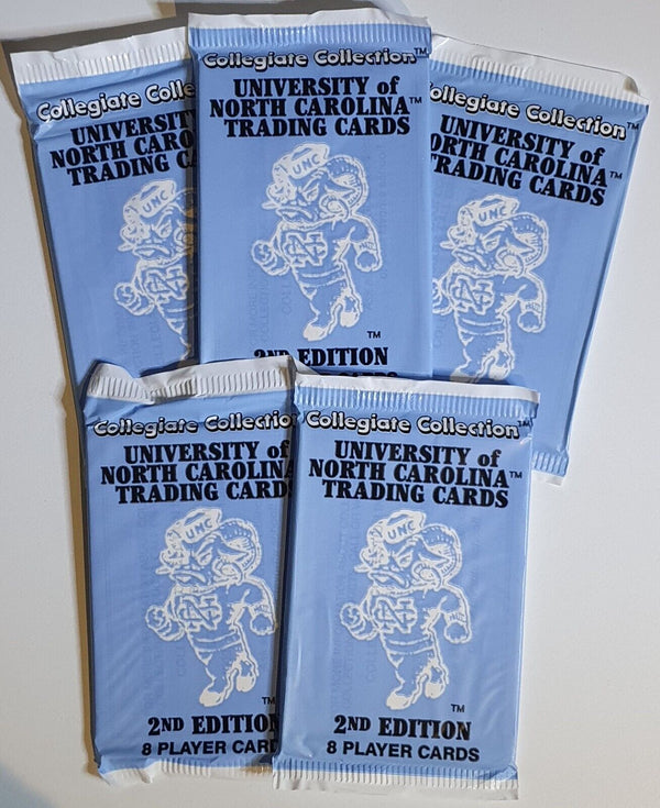 Lot of 5 x Packs of 1990 North Carolina Collegiate 2nd Edition  - Factory Sealed