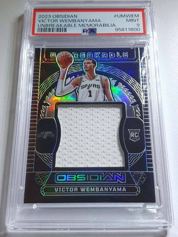 2023 Obsidian Victor Wembanyama Rookie #PATCH /249 RC Jersey - PSA 9 (POP 14)