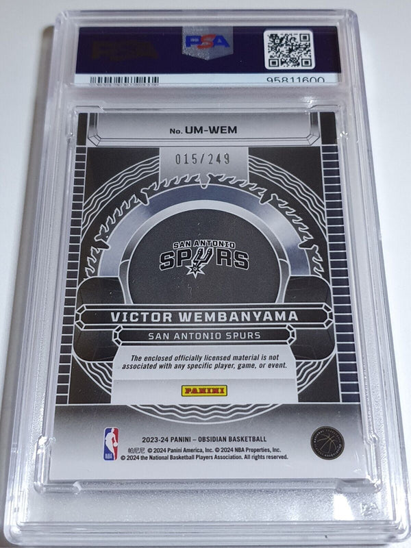 2023 Obsidian Victor Wembanyama Rookie #PATCH /249 RC Jersey - PSA 9 (POP 14)