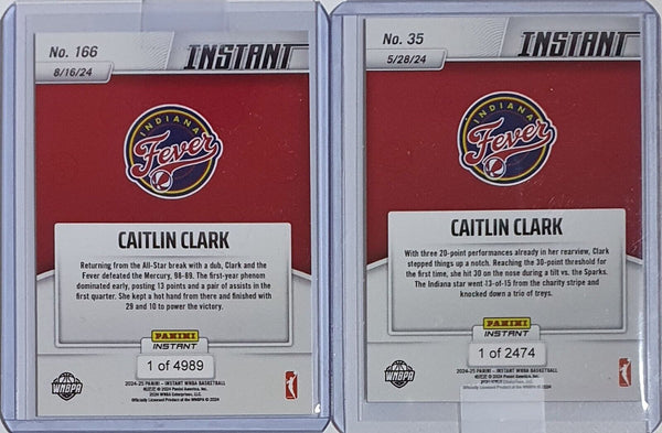 2024 Panini Instant WNBA Caitlin Clark Lot of 2 Rookie Cards #35 #165 RC - Rare