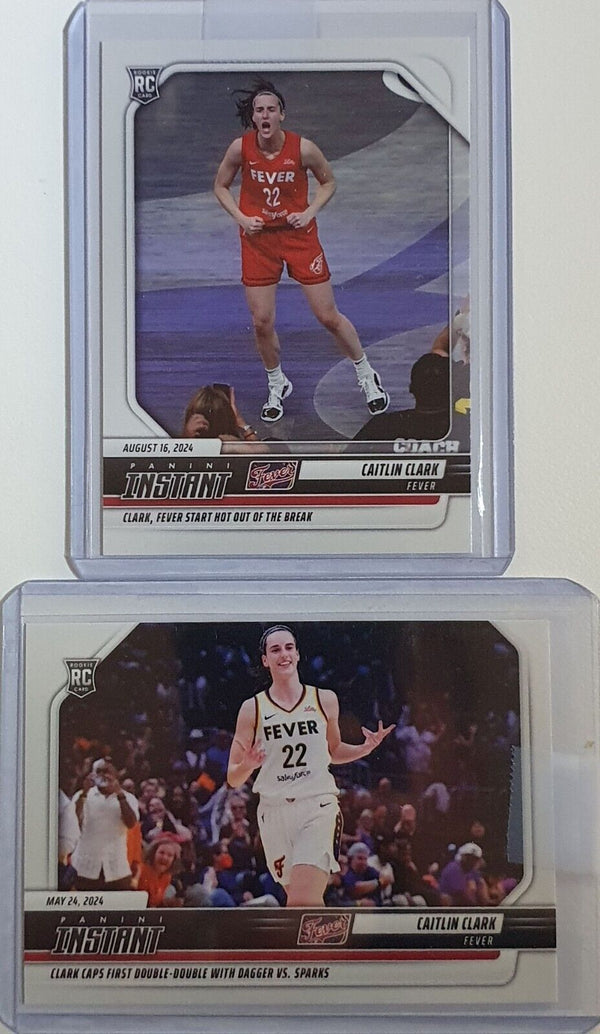 2024 Panini Instant WNBA Caitlin Clark Lot of 2 Rookie Cards #28 #166 RC - Rare