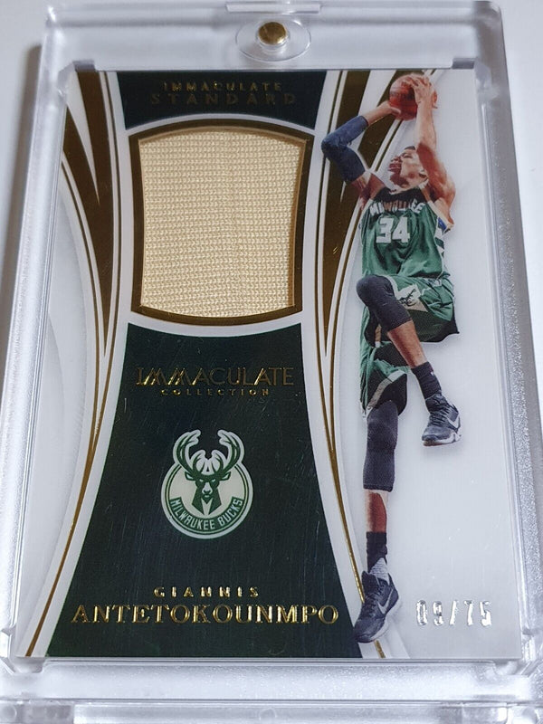 2015 Panini Immaculate Giannis Antetokounmpo #PATCH /75 Game Worn Jersey - Rare