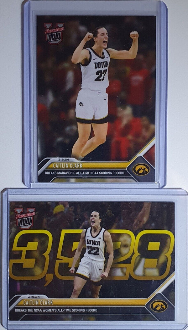 2023 Bowman U Now Caitlin Clark Lot of 2 Rookie Cards #61 #49 RC - Rare