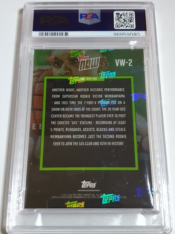 2023 Topps Now Victor Wembanyama RC #VW2 Youngest Ever 5x5 - PSA 10 (Low POP)