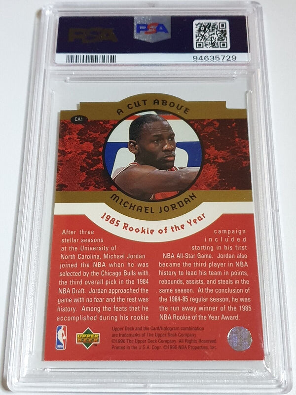 1996 UD Collector's Choice Michael Jordan #CA1 A Cut Above - PSA 9 (POP 72)