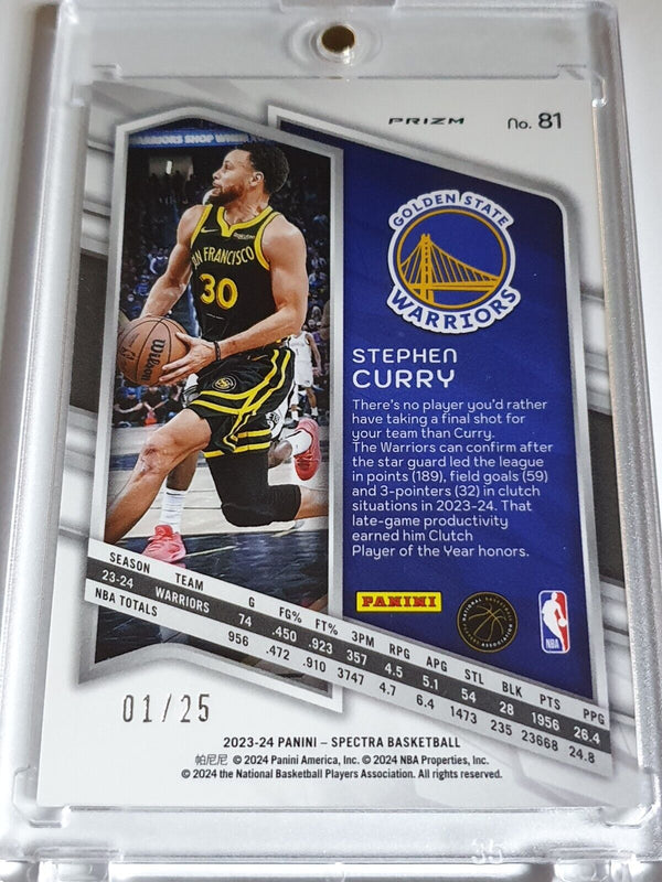 2023 Panini Spectra Stephen Curry #81 META 01/25 Prizm - Ready to Grade