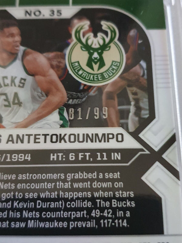 2020 Obsidian Giannis Antetokounmpo #35 PURPLE /99 Electric Etch Holo - Rare