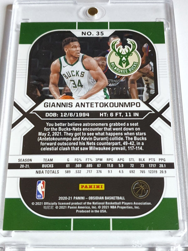 2020 Obsidian Giannis Antetokounmpo #35 PURPLE /99 Electric Etch Holo - Rare