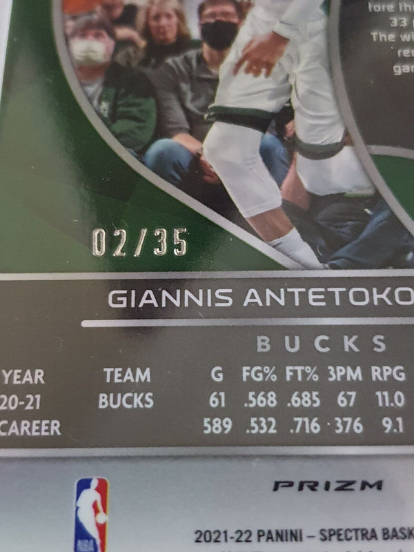 2021 Panini Spectra Giannis Antetokounmpo #34 ASTRAL /35 Prizm - Ready to Grade