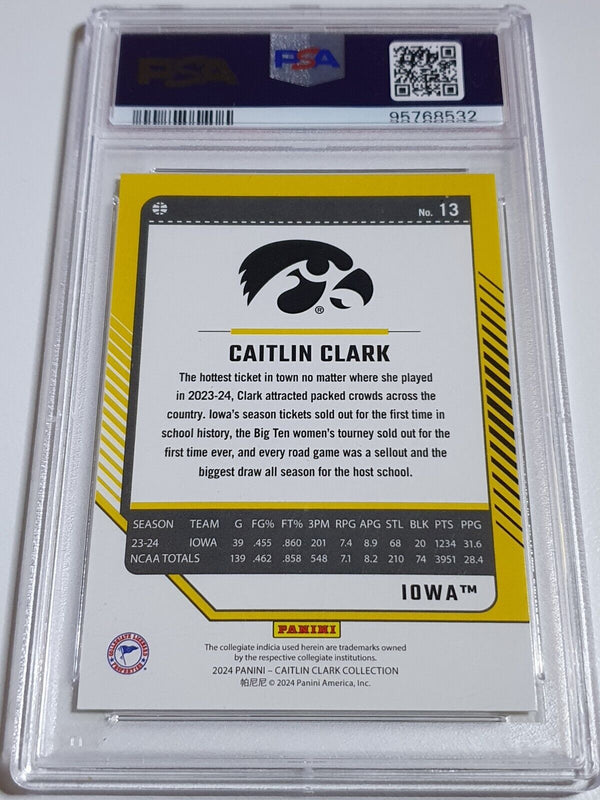 2024 Panini Caitlin Clark Rookie Collection #13 GOLD /99 Holo - PSA 9 (POP 3)