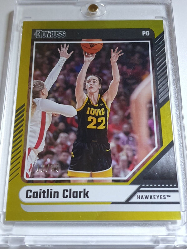 2024 Panini Caitlin Clark Rookie Collection #9 GOLD /99 Holo Donruss RC - Rare