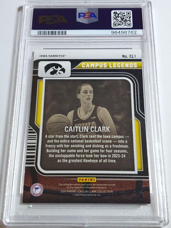 2024 Panini Caitlin Clark Rookie Collection #CL1 FLOATING HEARTS /199 Holo PSA 9