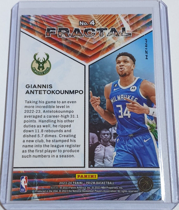 2023 Panini Prizm Giannis Antetokounmpo #4 FAST BREAK Fractal - Ready to Grade