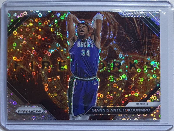 2023 Panini Prizm Giannis Antetokounmpo #19 FAST BREAK Fireworks Ready to Grade