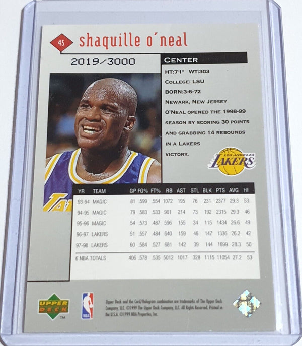 1998 Upper Deck Black Diamond Shaquille O'Neal #45 DOUBLE RED /3000 Foil - Rare