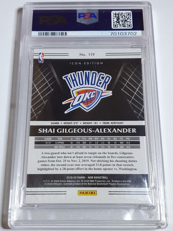 2019 Panini Noir Shai Gilgeous-Alexander #119 ICON Edition /99 - PSA 9 (POP 1)