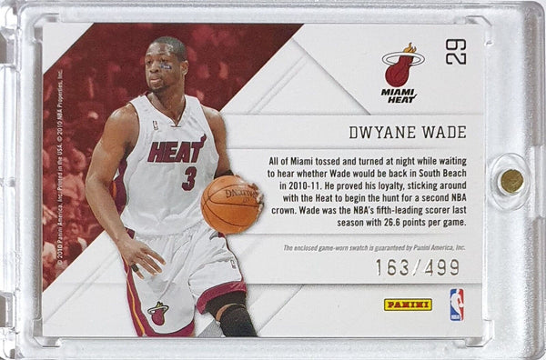 2010 Panini Prestige Dwyane Wade #PATCH GREEN /499 Game Worn Jersey - Rare