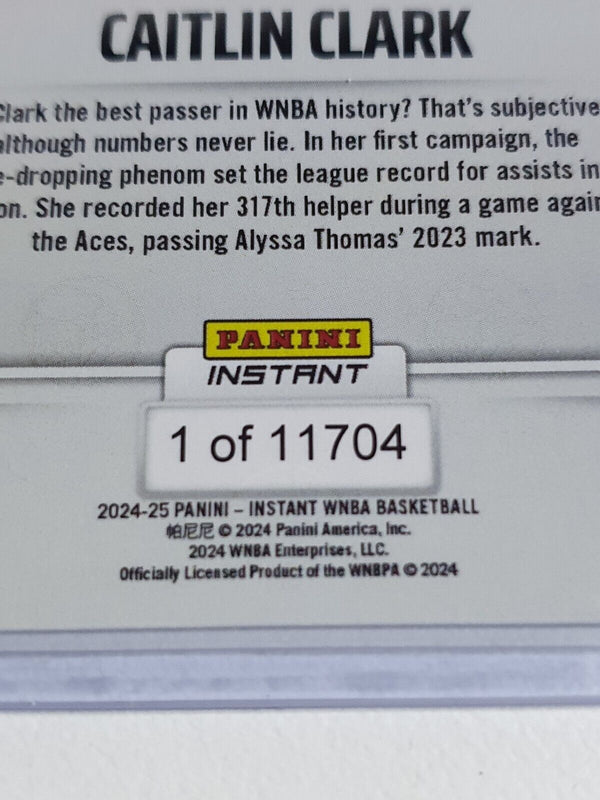 2024 Panini Instant WNBA Caitlin Clark Rookie #213 /11704 RC - Ready to Grade