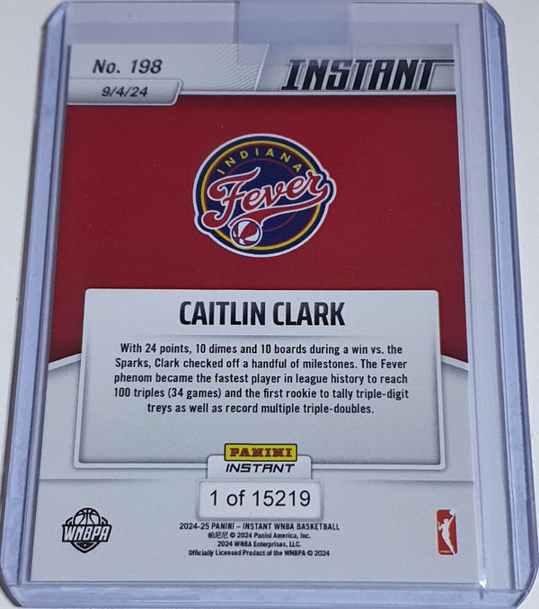 2024 Panini Instant WNBA Caitlin Clark Rookie #198 /15219 RC - Ready to Grade