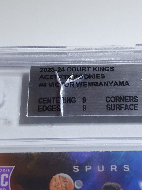 2023 Court Kings Victor Wembanyama #4 Acetate Rookies RC - BGS 9 (Cracked Case)